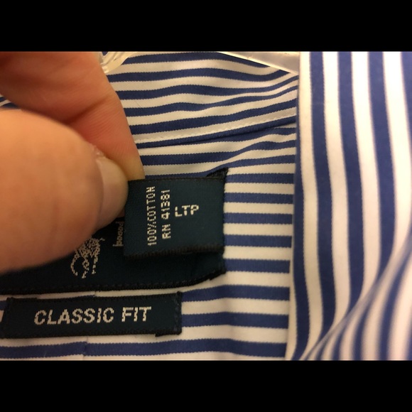 Ralph Lauren Classic Fit Navy & White Oxford - Picture 4 of 5